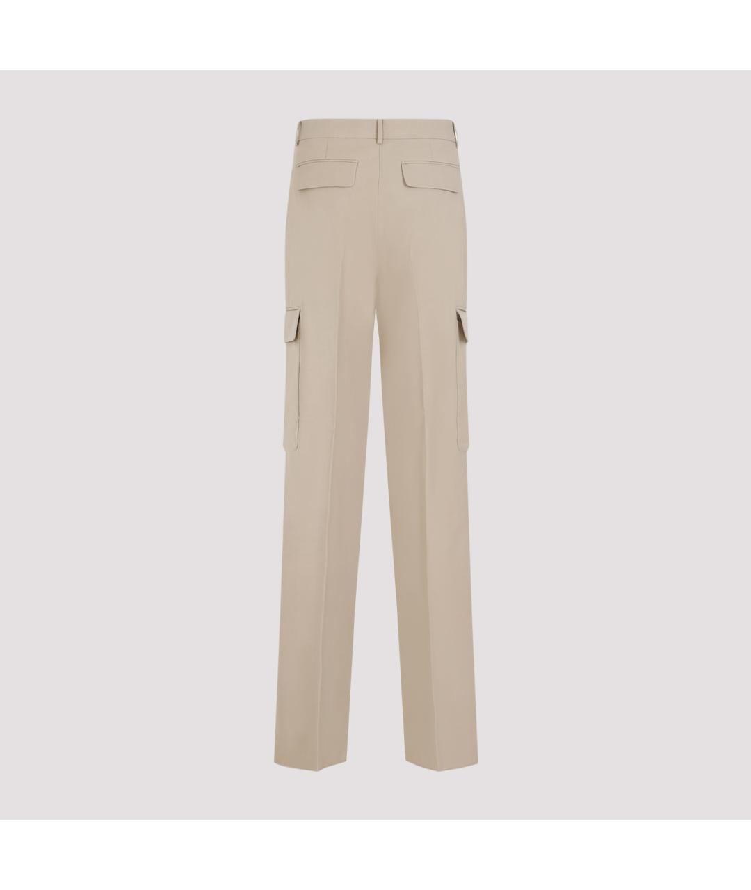 SPORTMAX Бежевые вискозные прямые брюки, фото 4