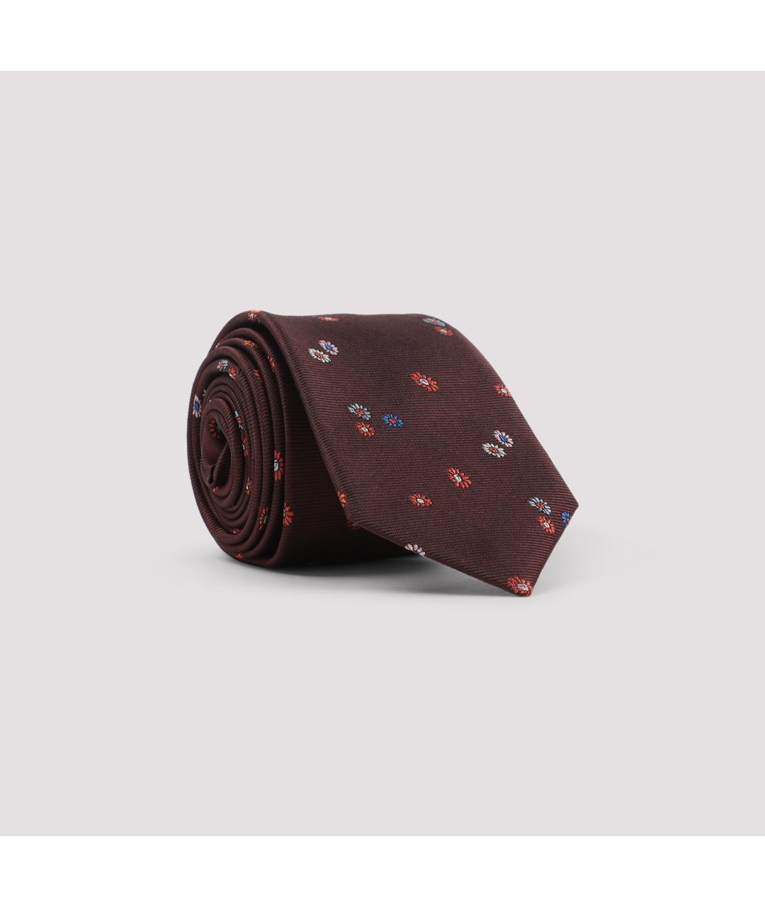 PAUL SMITH Бордовый шелковый галстук, фото 2