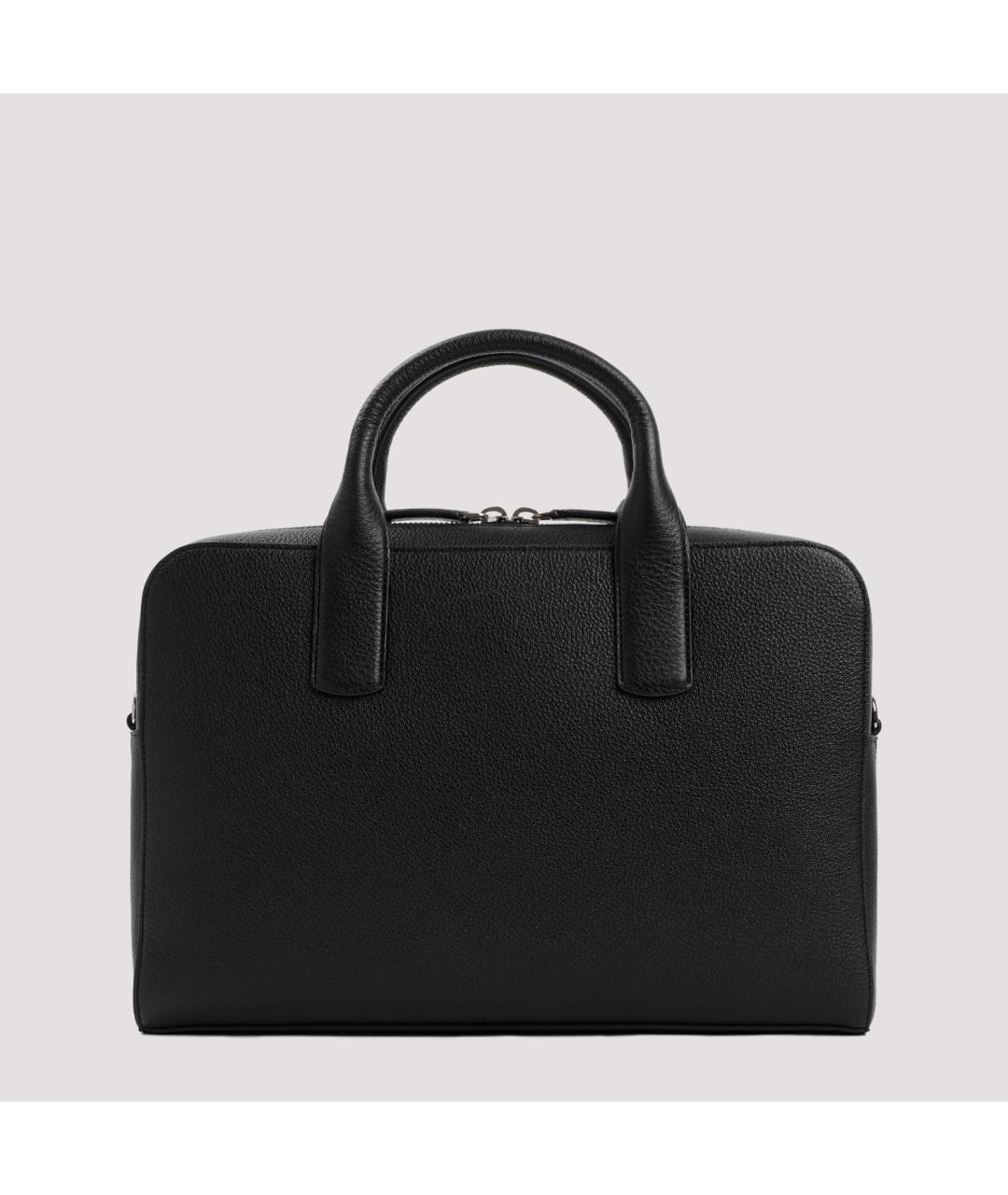 GIORGIO ARMANI Черный кожаный портфель, фото 4