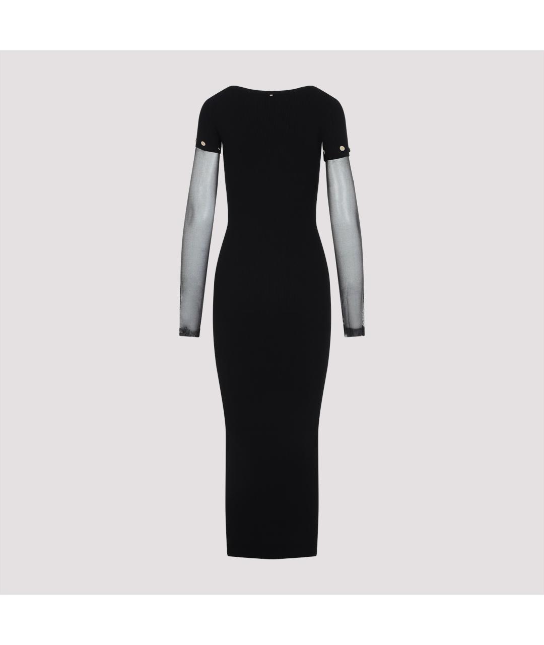 SPORTMAX Черное вискозное повседневное платье, фото 4
