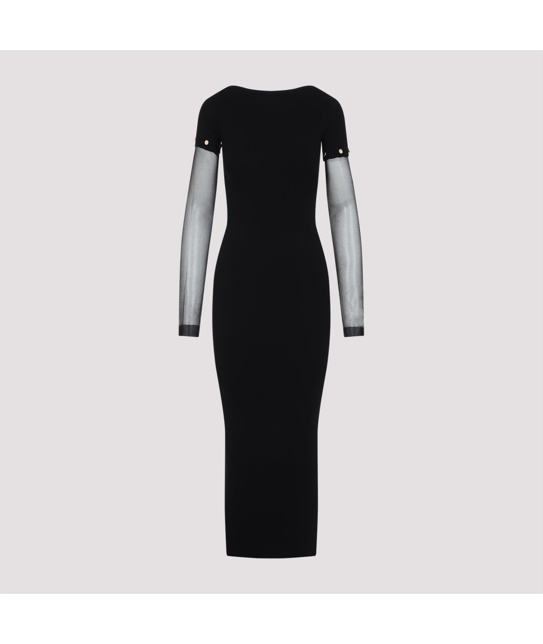 SPORTMAX Черное вискозное повседневное платье, фото 2