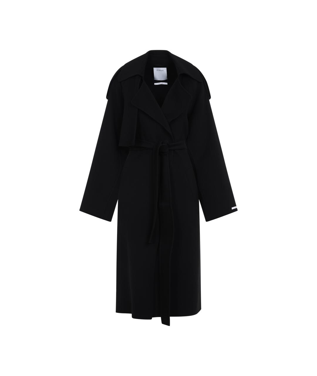 SPORTMAX Черное шерстяное пальто, фото 1