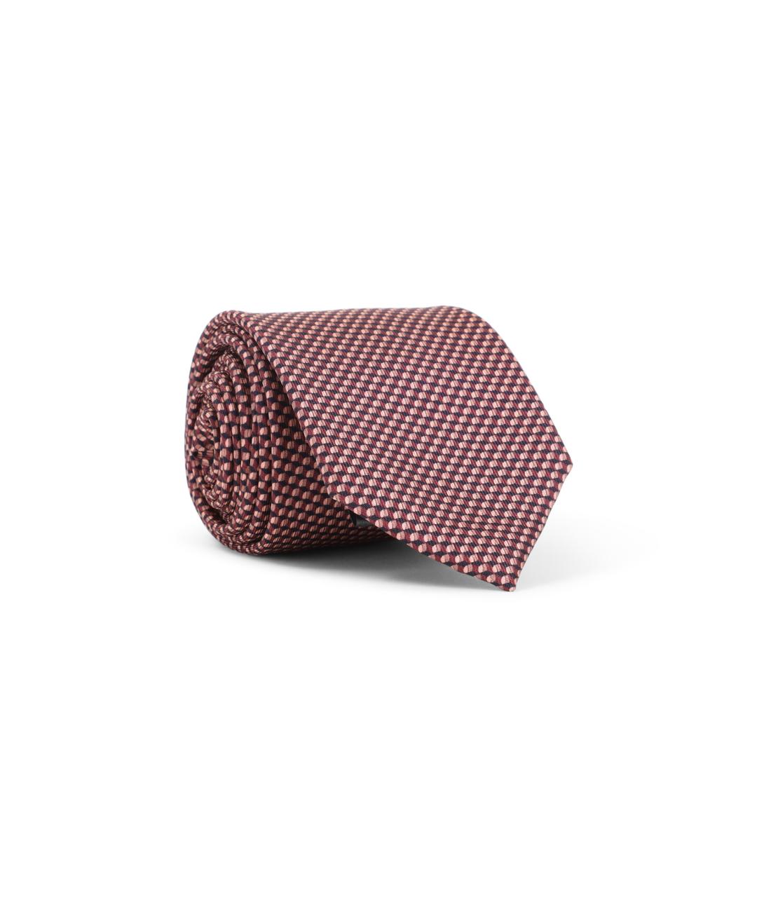 BRIONI Бордовый шелковый галстук, фото 1