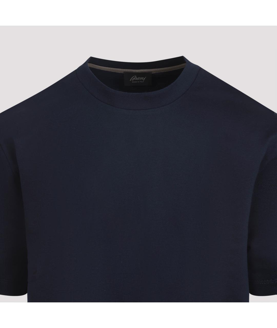 BRIONI Темно-синяя хлопковая футболка, фото 5