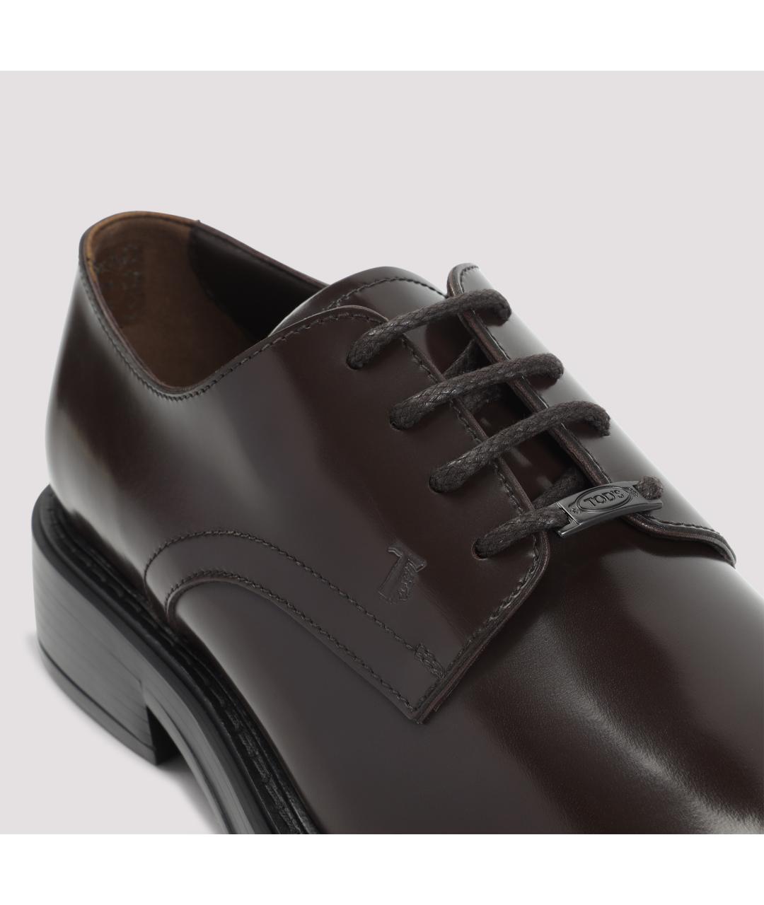 TOD'S Коричневые кожаные туфли, фото 6