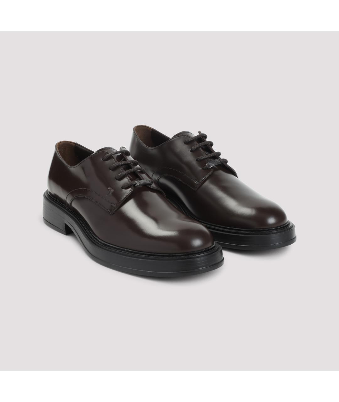 TOD'S Коричневые кожаные туфли, фото 5