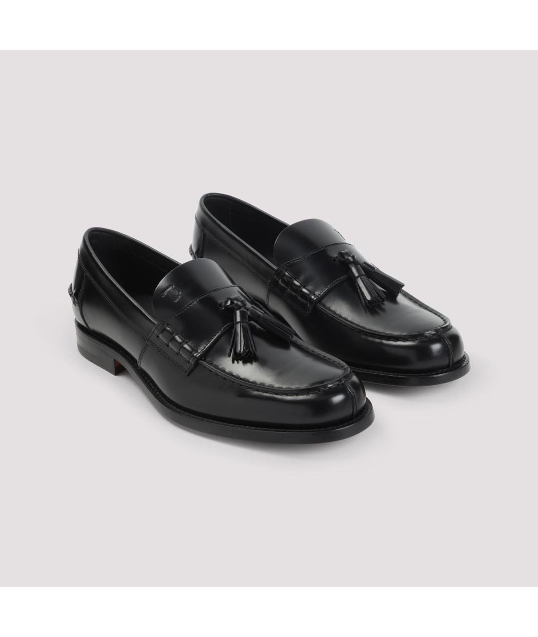 TOD'S Черные кожаные лоферы, фото 5