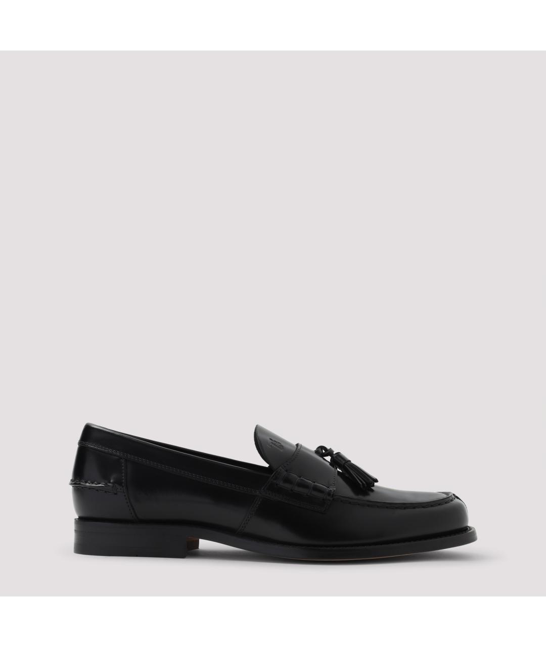 TOD'S Черные кожаные лоферы, фото 2