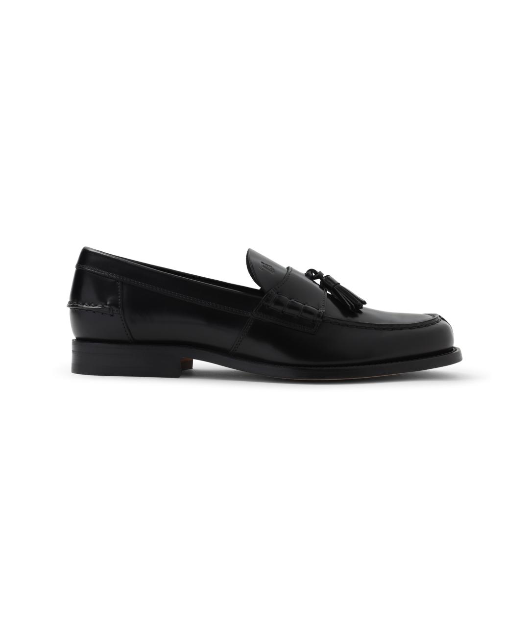 TOD'S Черные кожаные лоферы, фото 1