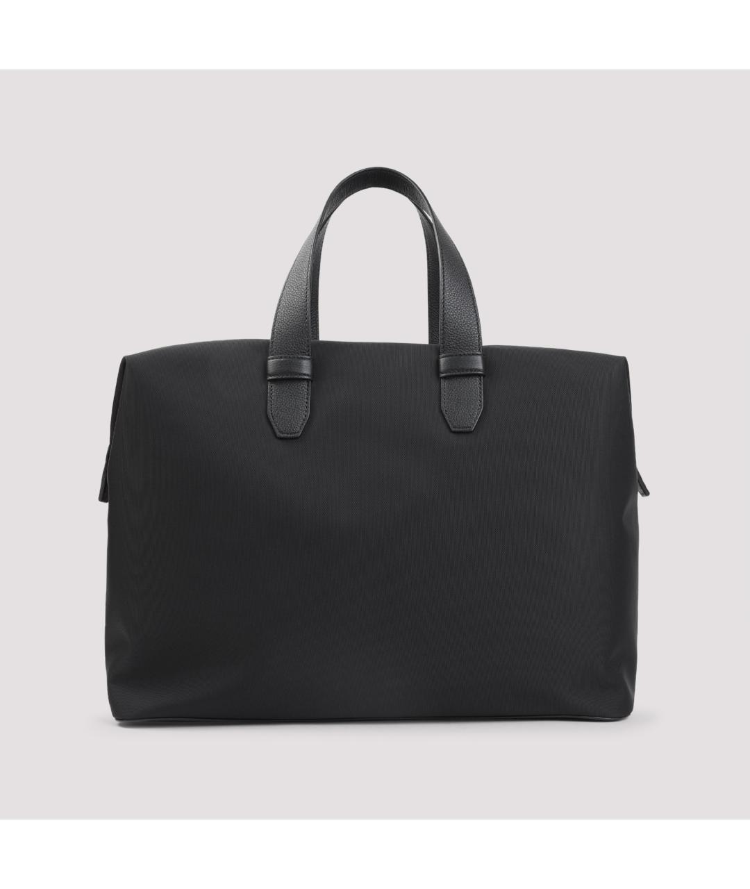 BRIONI Черная синтетическая сумка тоут, фото 4