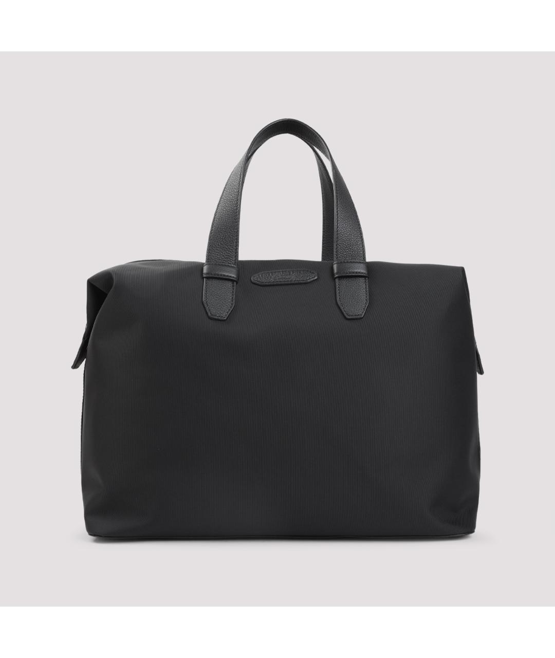 BRIONI Черная синтетическая сумка тоут, фото 3