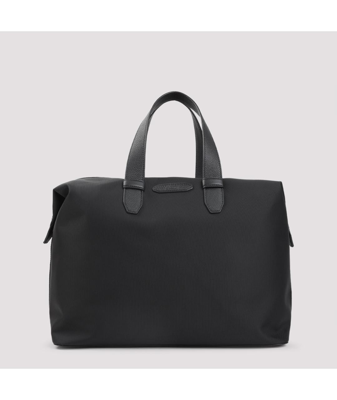 BRIONI Черная синтетическая сумка тоут, фото 2