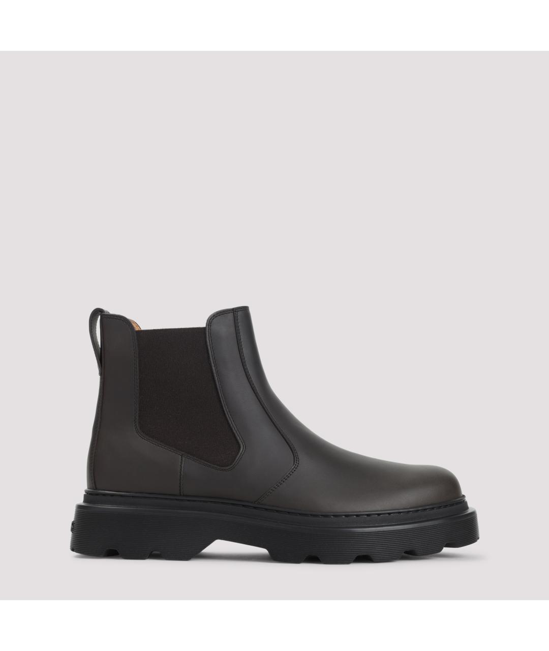 TOD'S Черные кожаные низкие ботинки, фото 2