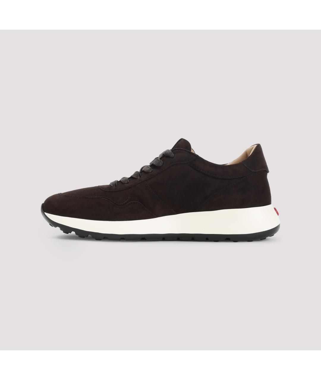 TOD'S Коричневые замшевые низкие кроссовки / кеды, фото 4