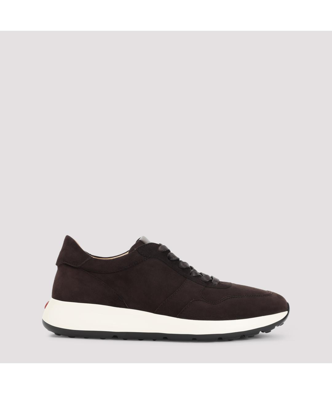 TOD'S Коричневые замшевые низкие кроссовки / кеды, фото 2