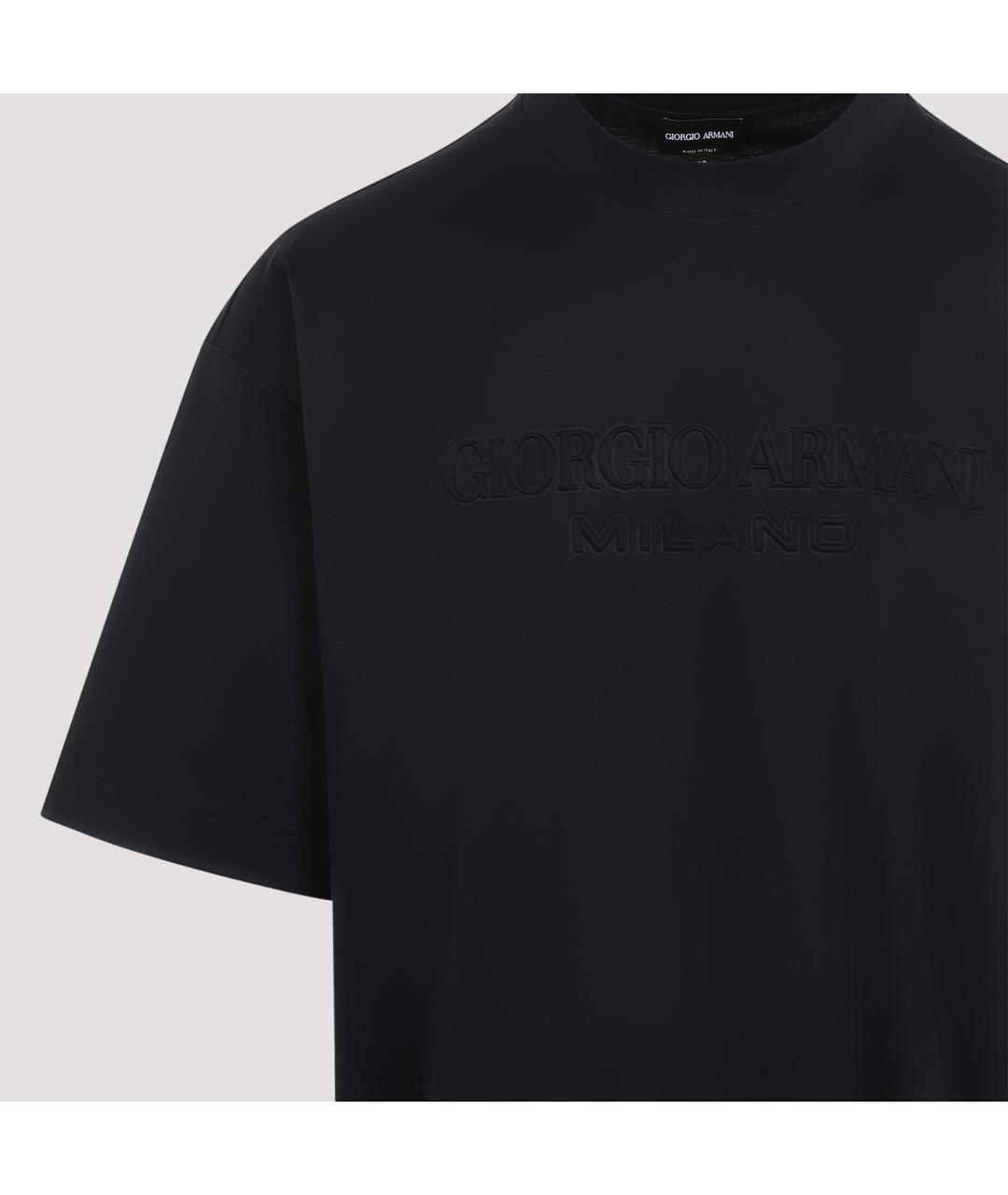 GIORGIO ARMANI Черная хлопковая футболка, фото 4