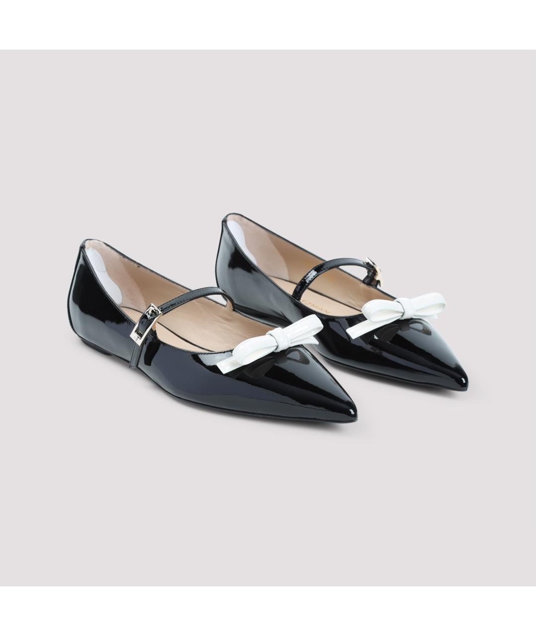 STUART WEITZMAN Черные балетки из лакированной кожи, фото 5