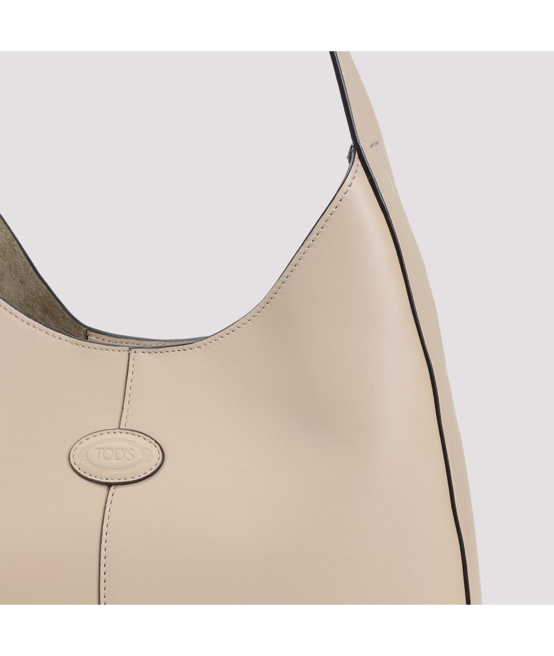 TOD'S Бежевая кожаная сумка через плечо, фото 5