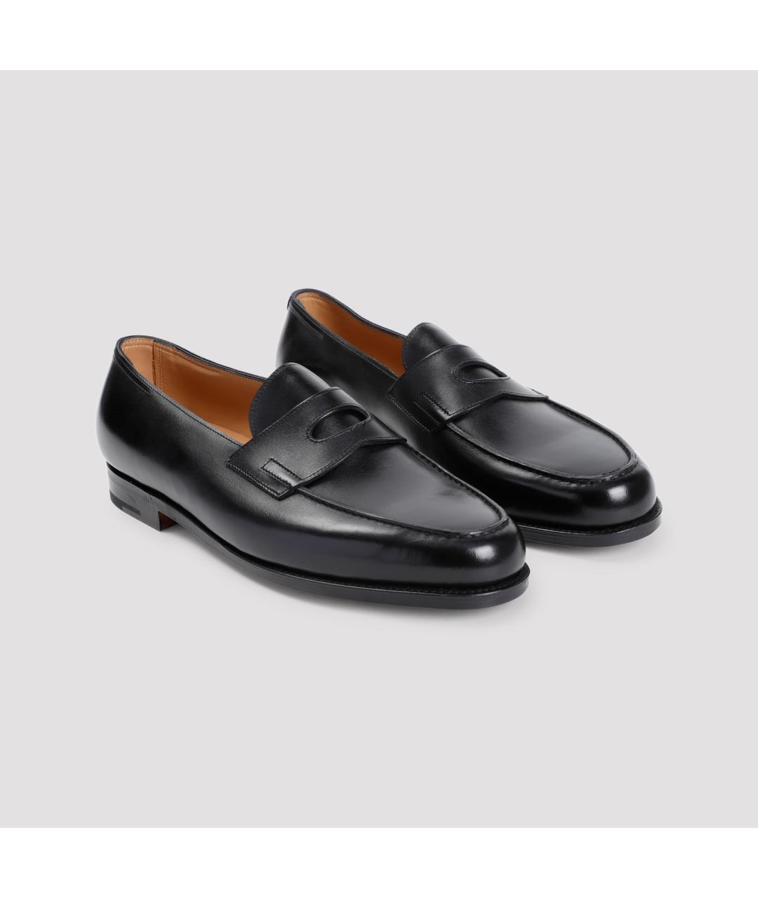 JOHN LOBB Черные кожаные лоферы, фото 5