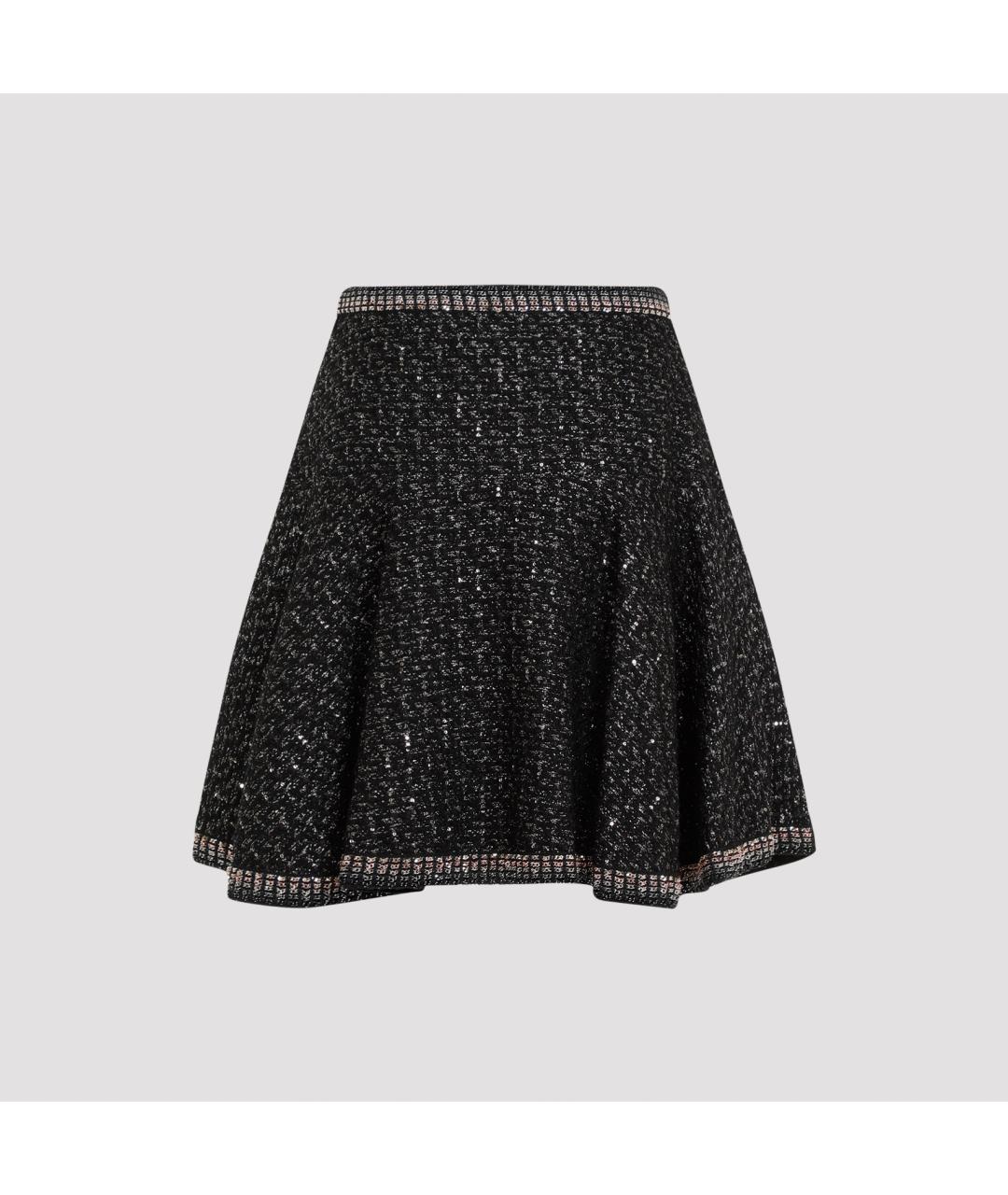 GIAMBATTISTA VALLI Черная синтетическая юбка мини, фото 4