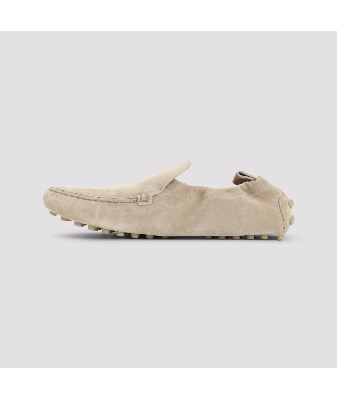 TOD'S Бежевые замшевые лоферы, фото 4