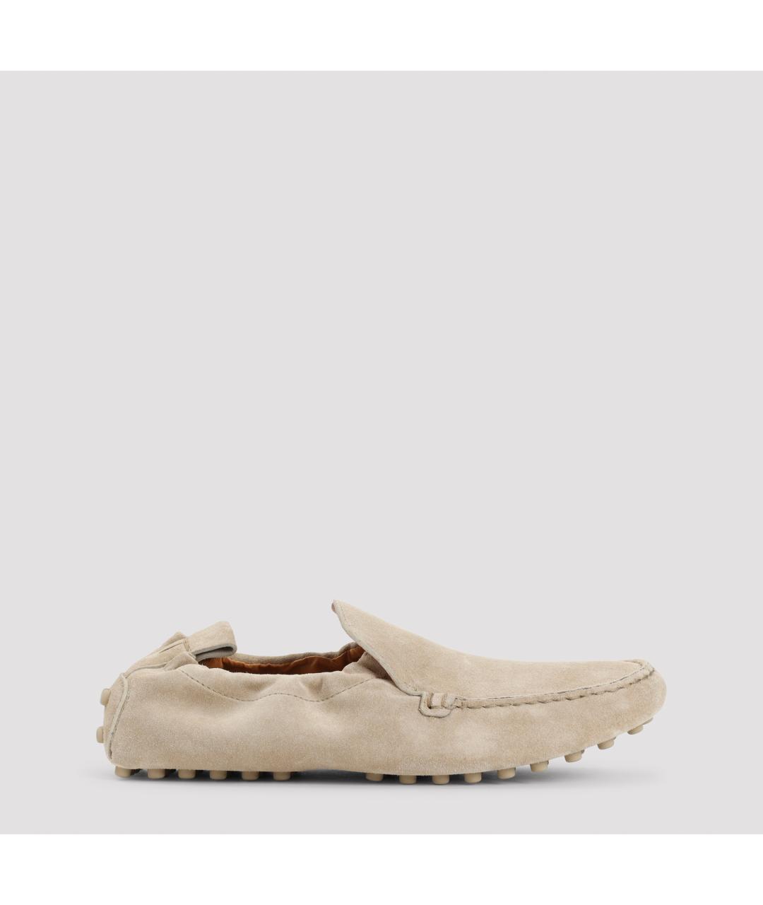 TOD'S Бежевые замшевые лоферы, фото 2