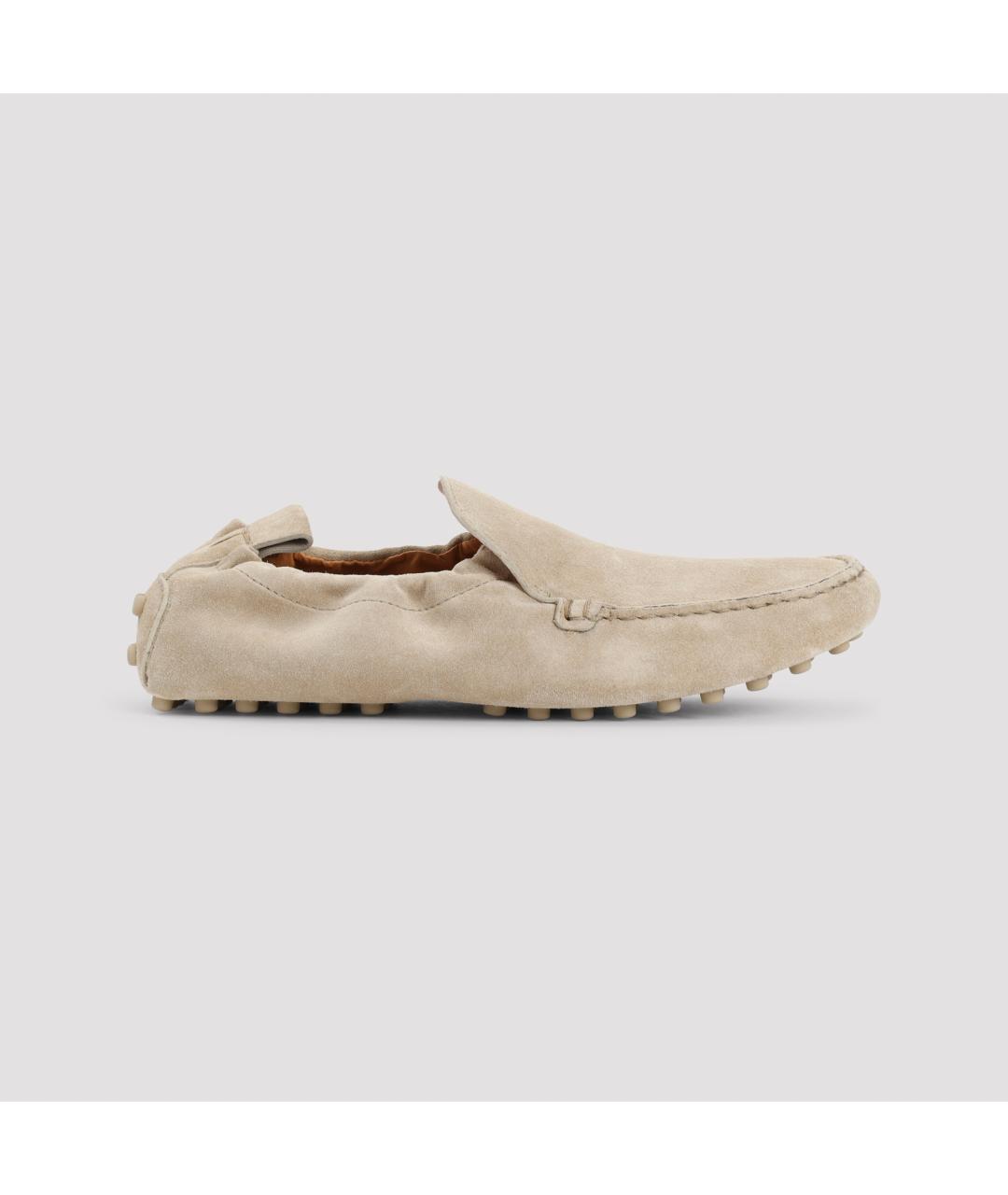 TOD'S Бежевые замшевые лоферы, фото 3