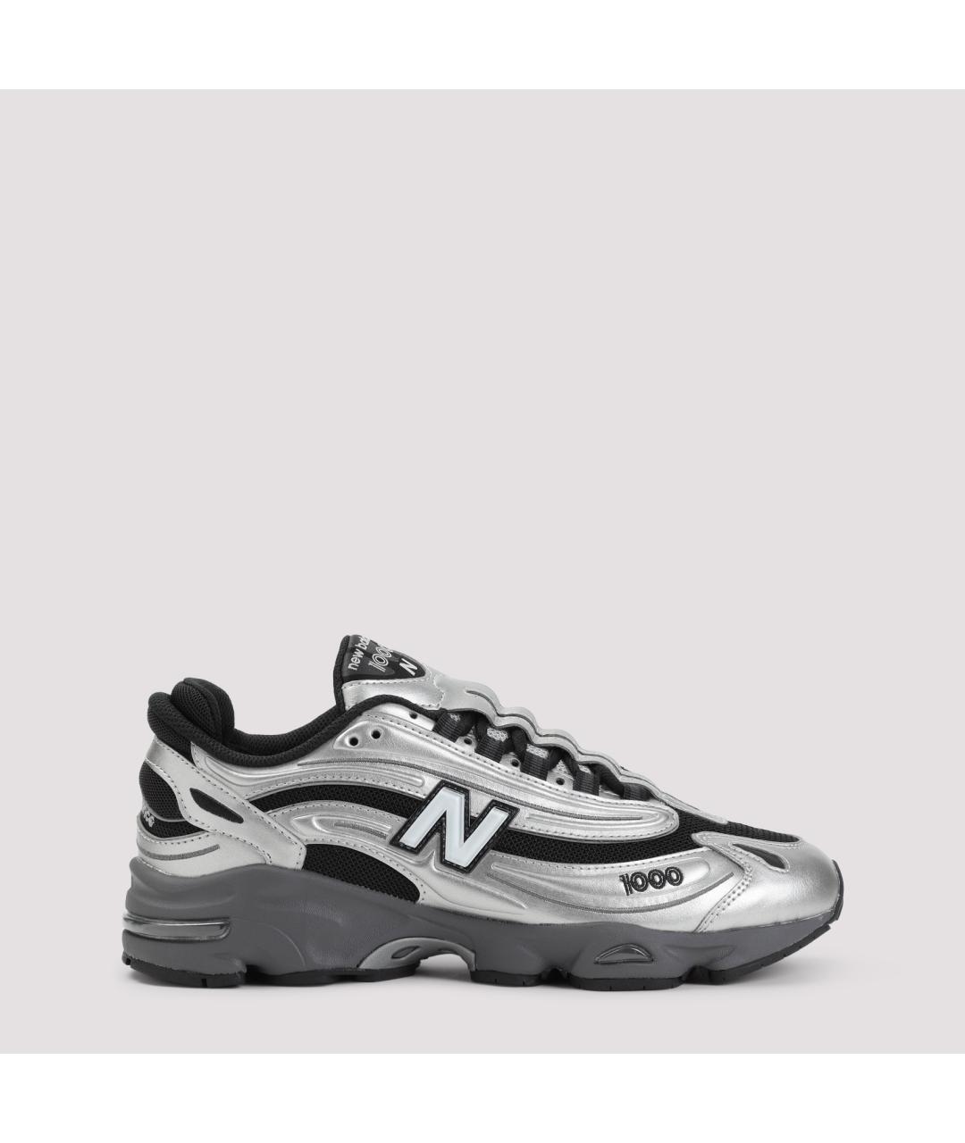NEW BALANCE Серебряные кожаные низкие кроссовки / кеды, фото 2