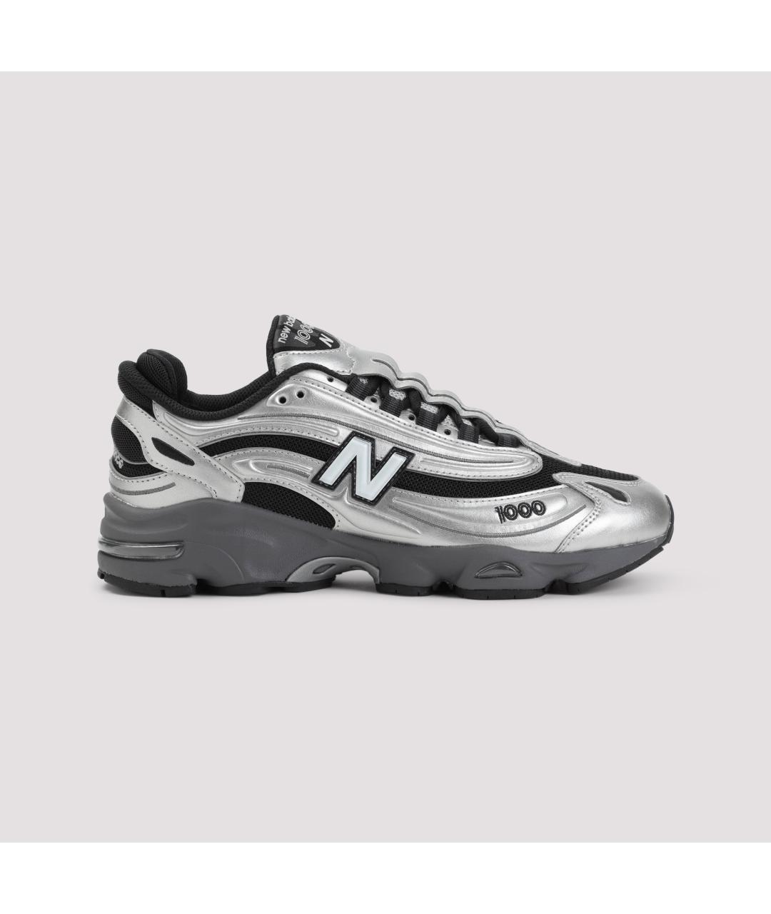 NEW BALANCE Серебряные кожаные низкие кроссовки / кеды, фото 3