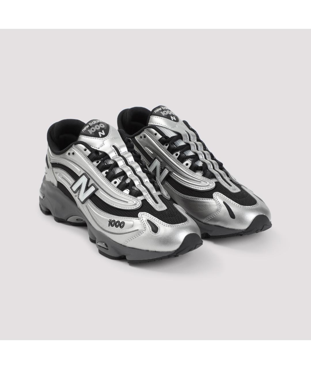 NEW BALANCE Серебряные кожаные низкие кроссовки / кеды, фото 5