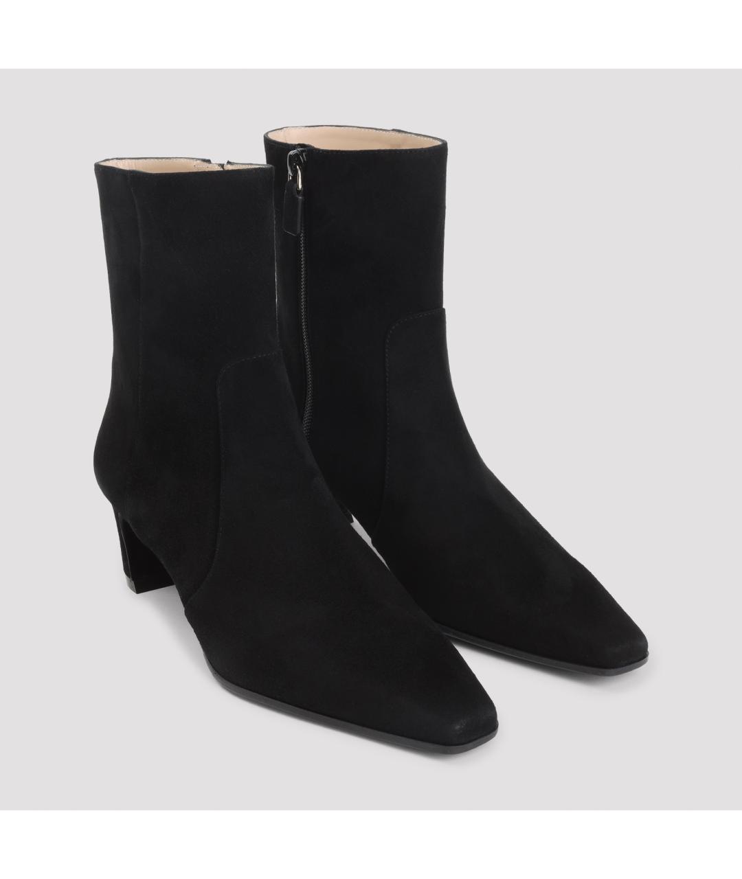 STUART WEITZMAN Черные замшевые ботильоны, фото 5