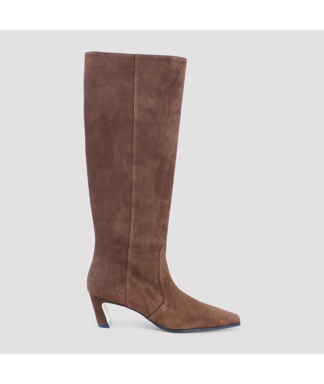 STUART WEITZMAN Коричневые замшевые сапоги, фото 3