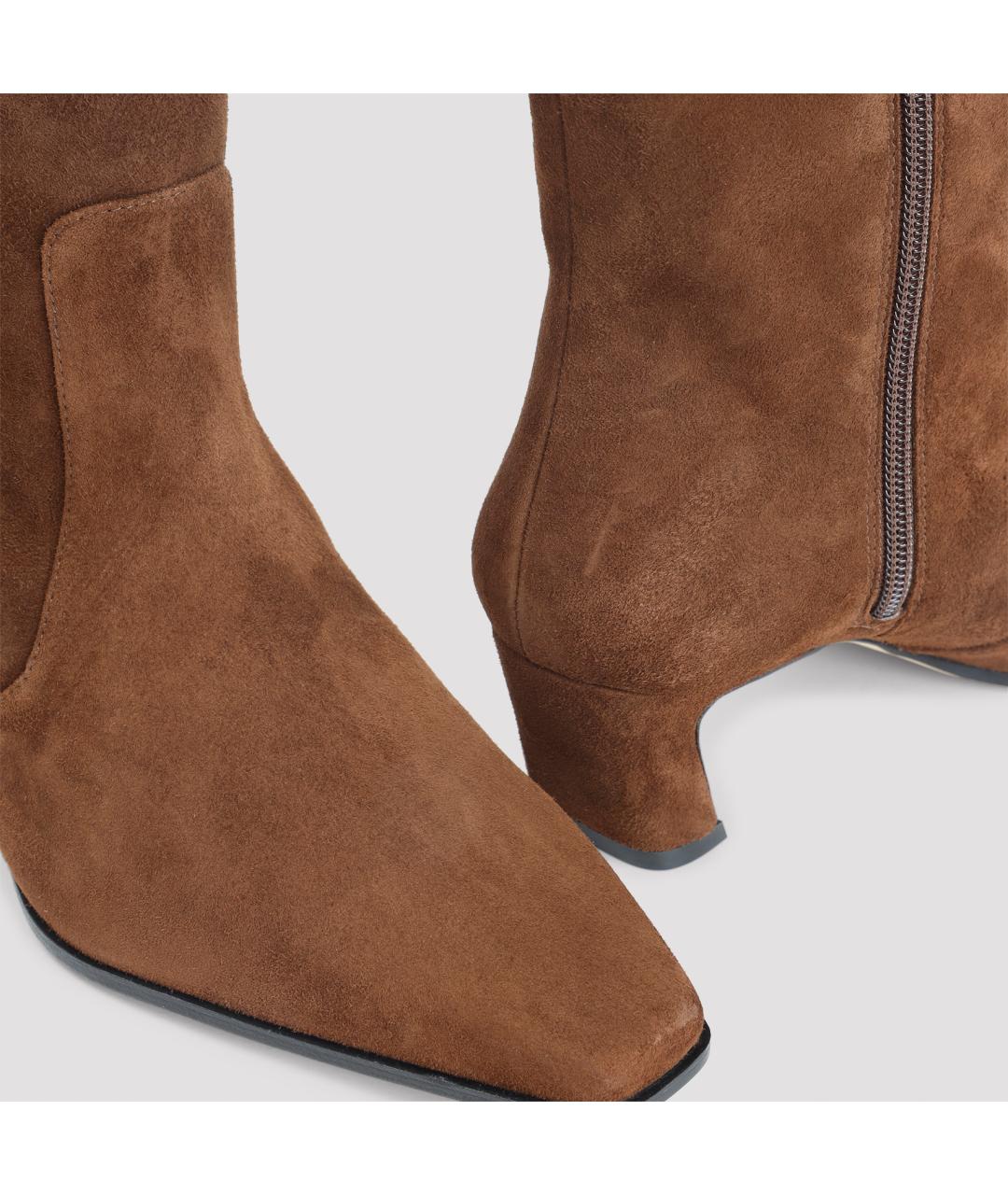 STUART WEITZMAN Коричневые замшевые сапоги, фото 6