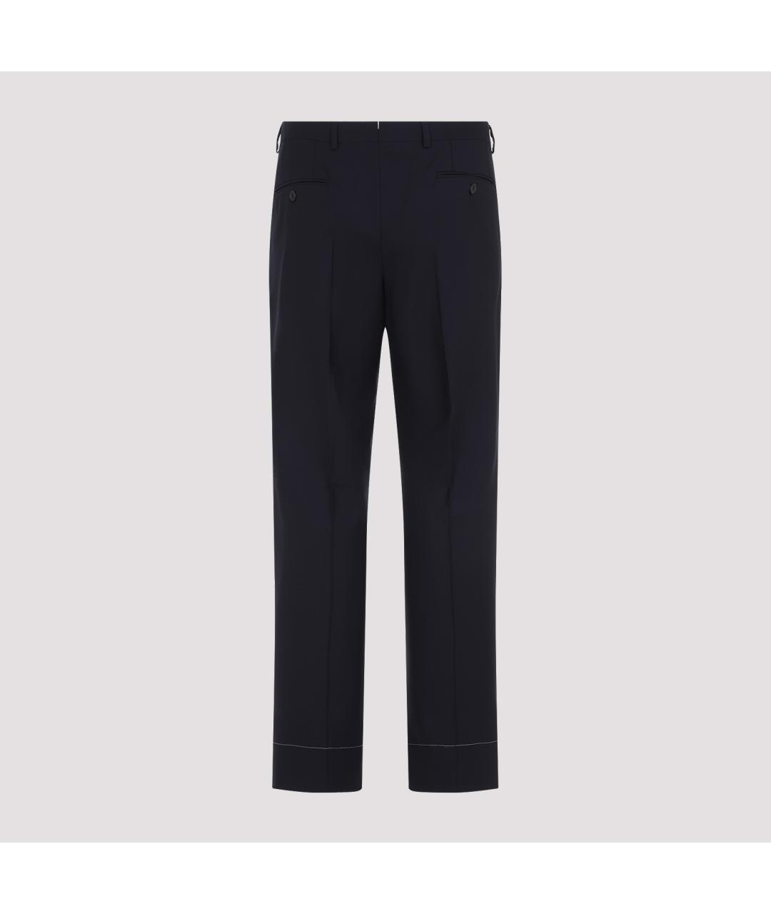 BRIONI Темно-синие шерстяные повседневные брюки, фото 2