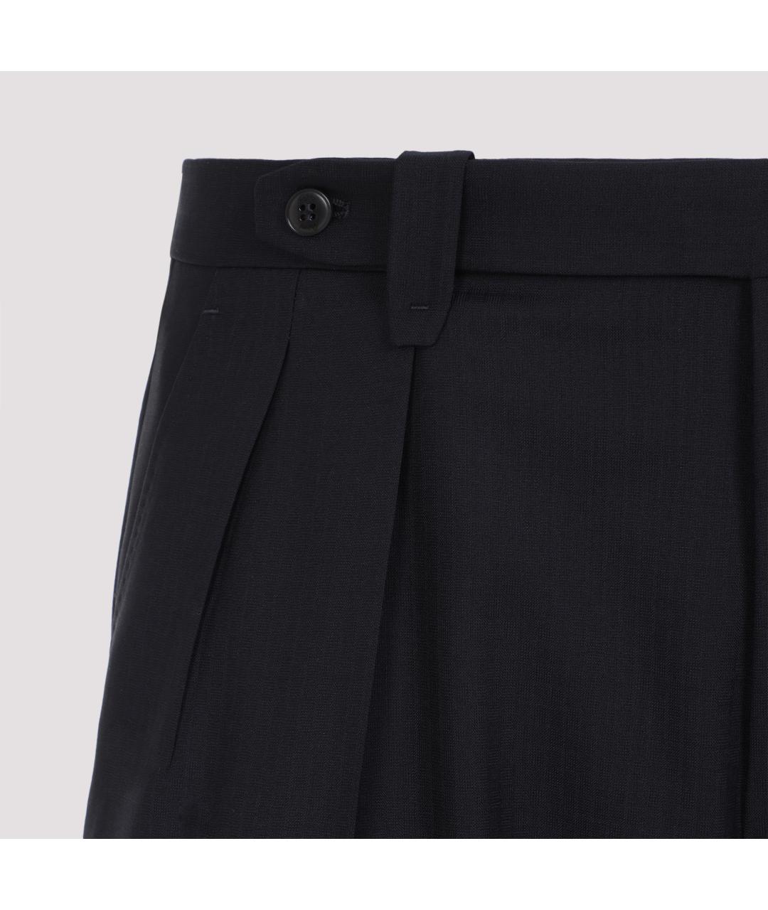 BRIONI Темно-синие шерстяные повседневные брюки, фото 3