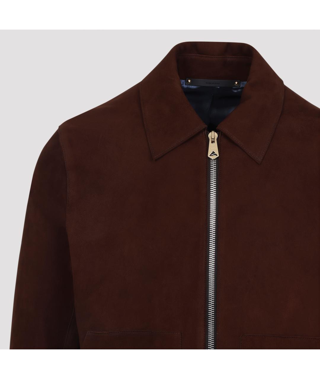 PAUL SMITH Коричневая кожаная куртка, фото 6