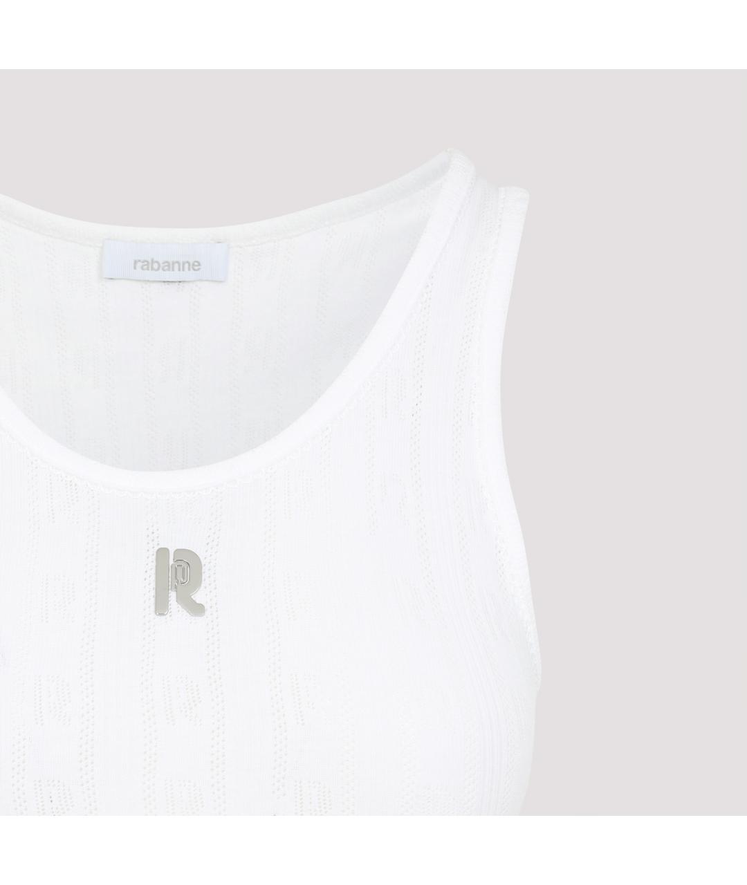 PACO RABANNE Белая хлопковая майка, фото 5