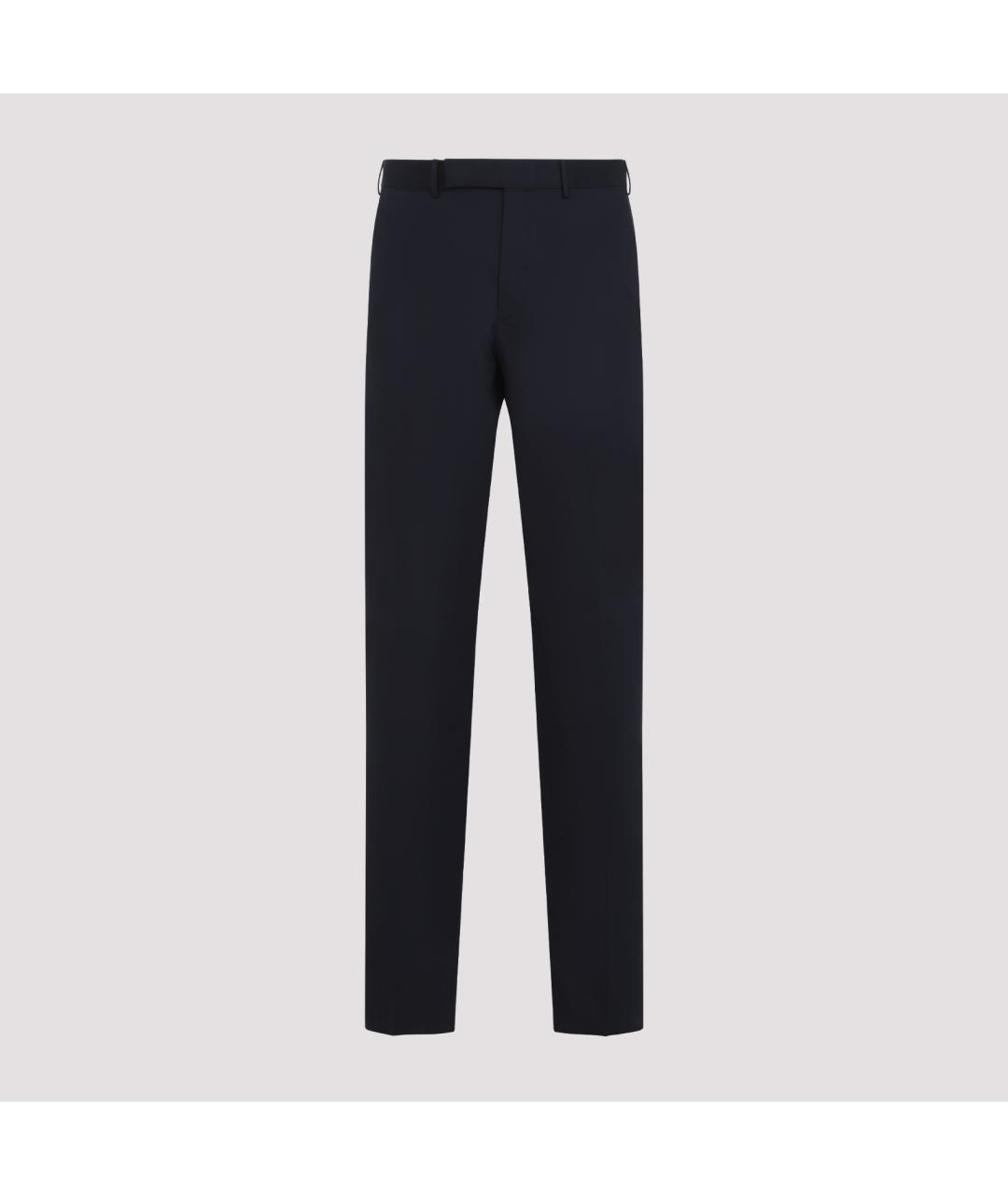 ZEGNA Темно-синие хлопковые классические брюки, фото 2