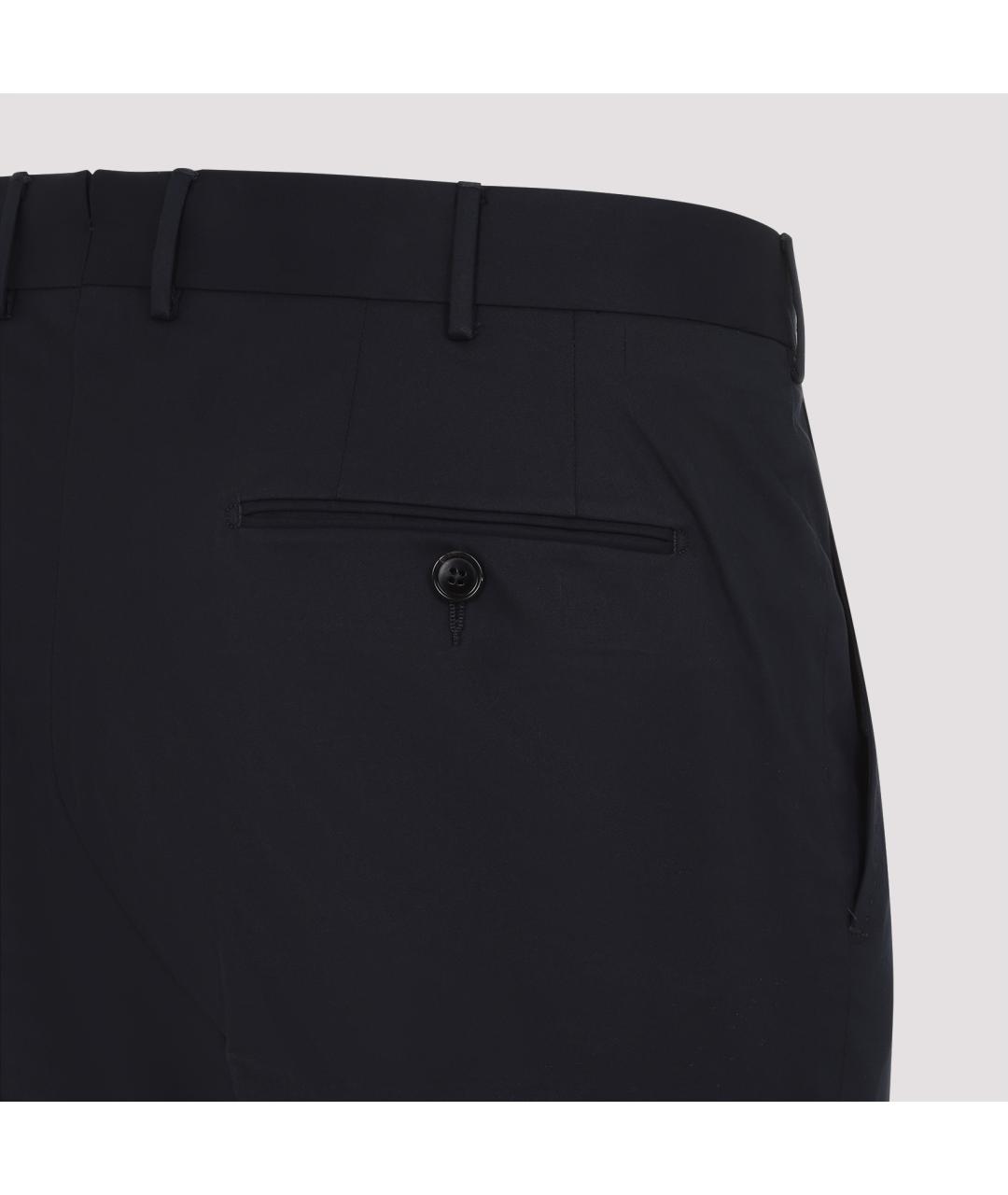 ZEGNA Темно-синие хлопковые классические брюки, фото 5