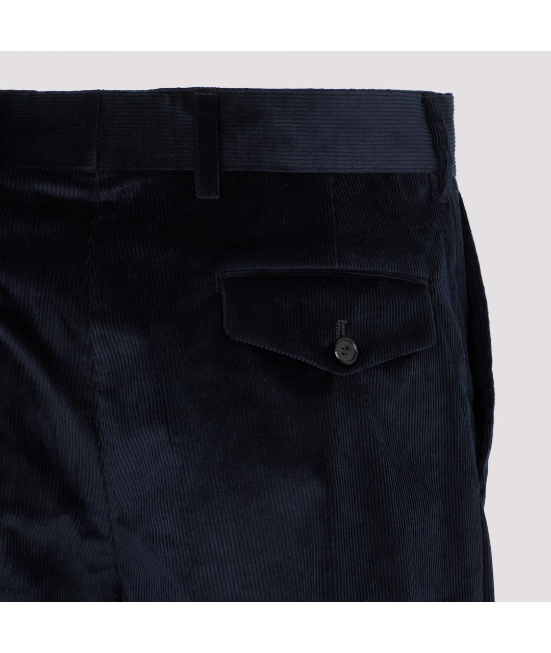 PAUL SMITH Темно-синие хлопковые повседневные брюки, фото 6