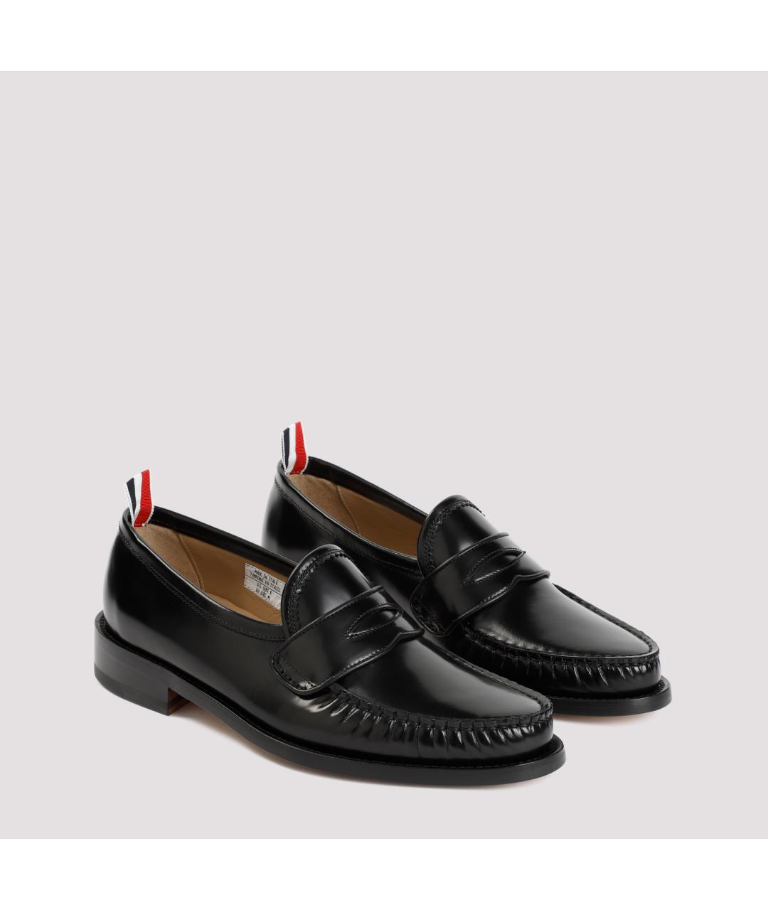 THOM BROWNE Черные кожаные лоферы, фото 5