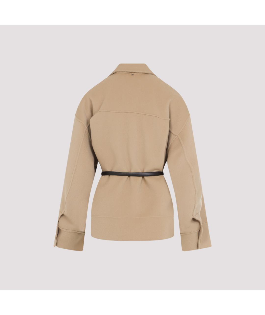 SPORTMAX Бежевое шерстяное пальто, фото 4