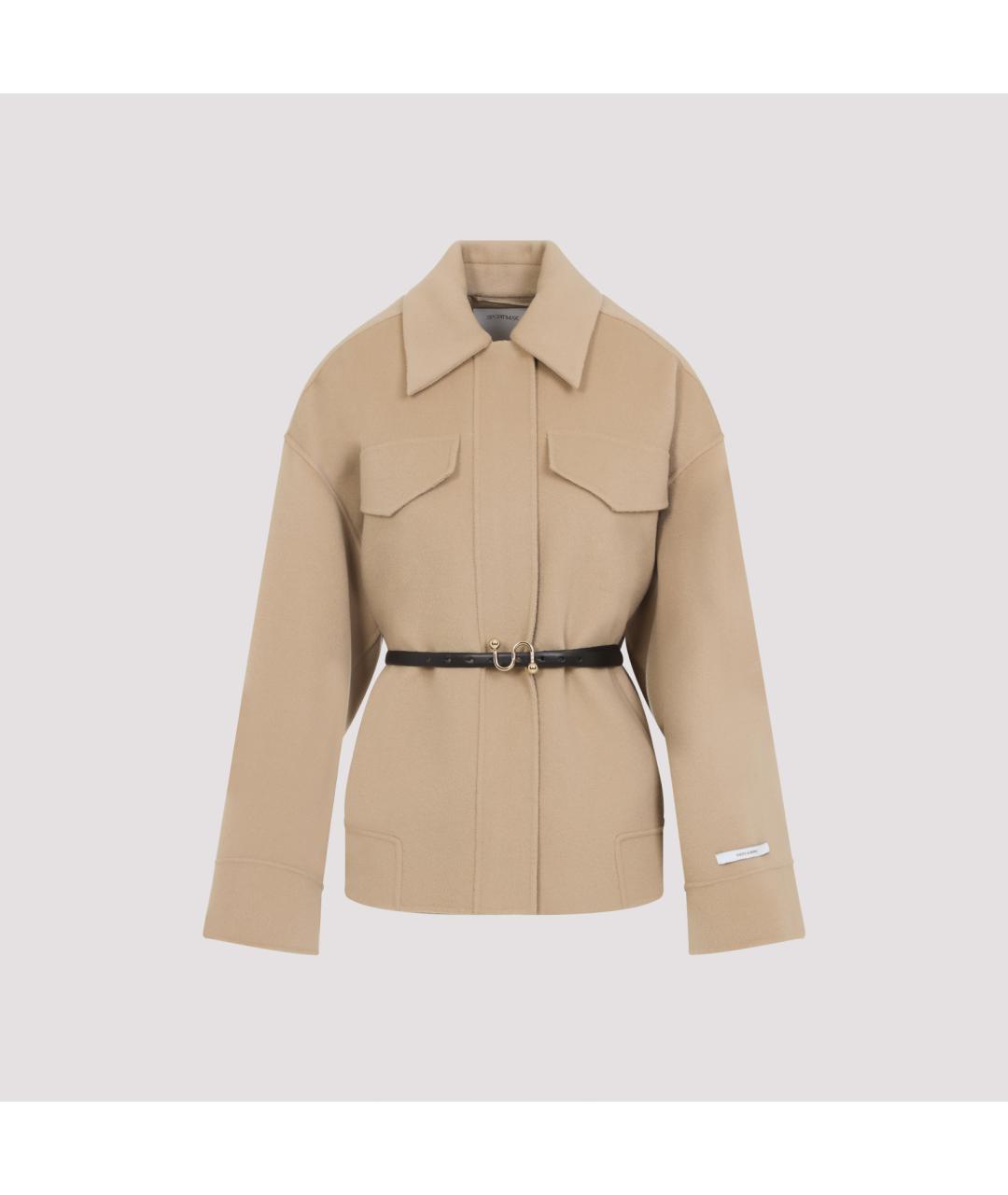 SPORTMAX Бежевое шерстяное пальто, фото 1