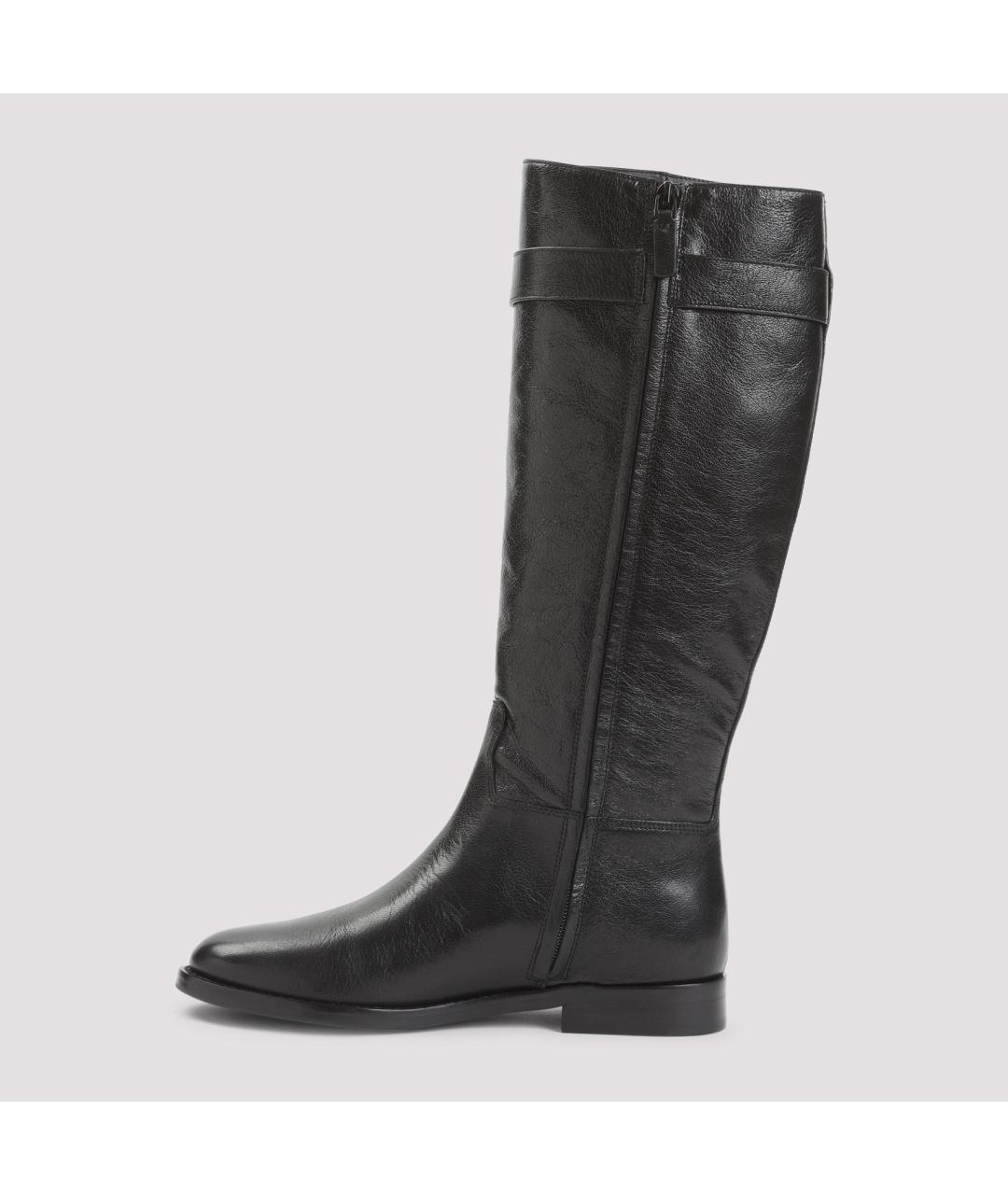 TORY BURCH Черные кожаные сапоги, фото 4