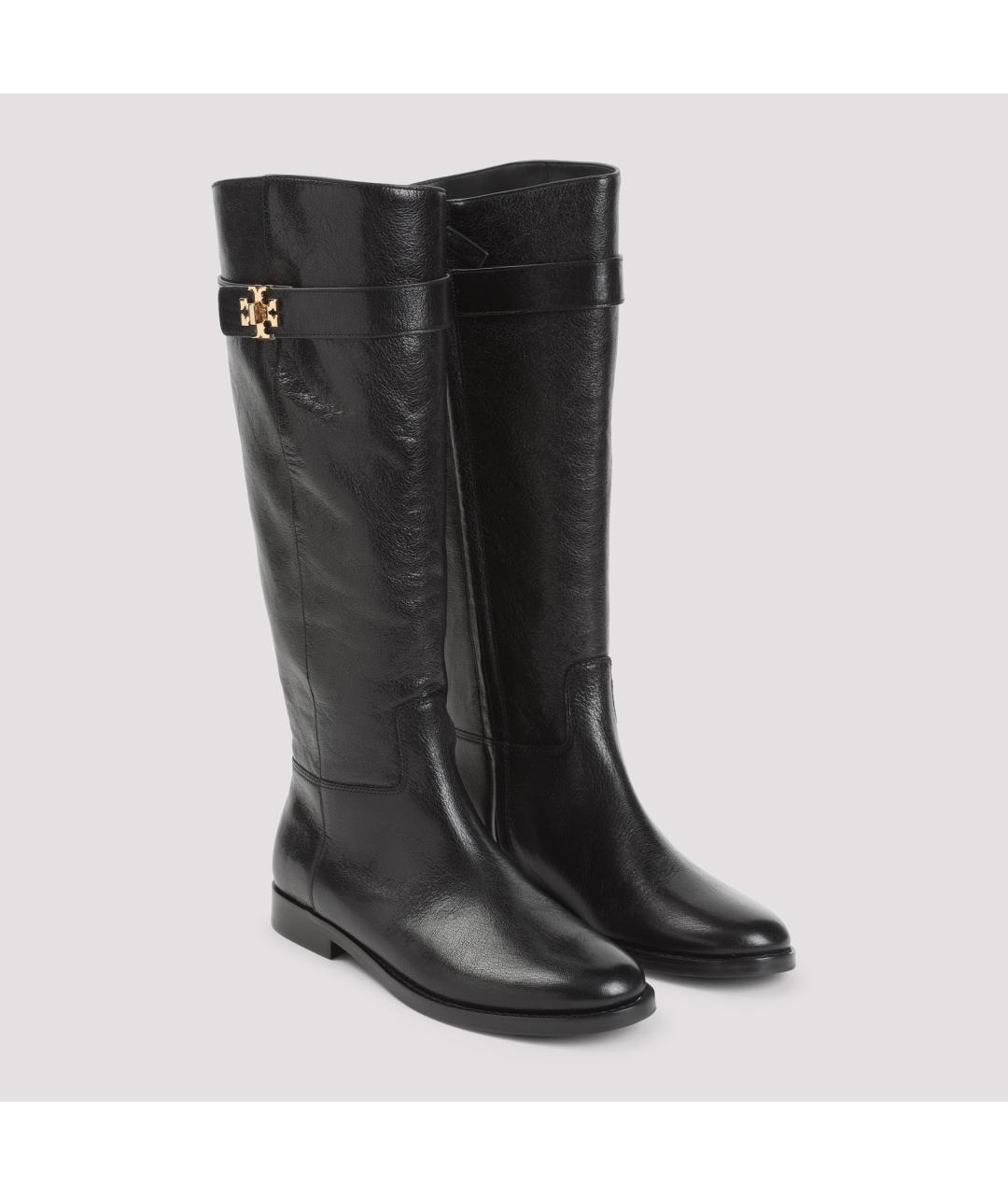 TORY BURCH Черные кожаные сапоги, фото 5