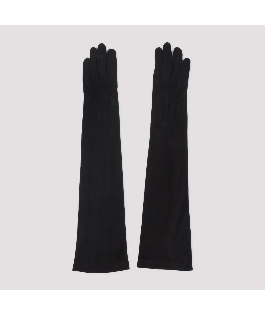 GIORGIO ARMANI Черные кожаные перчатки, фото 3