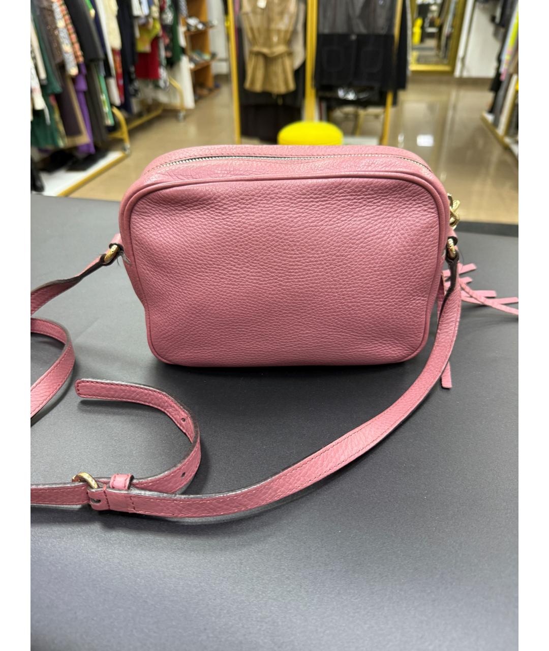 GUCCI Розовая кожаная сумка через плечо, фото 2