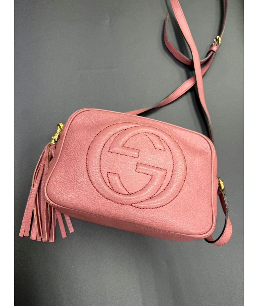 GUCCI Розовая кожаная сумка через плечо, фото 3