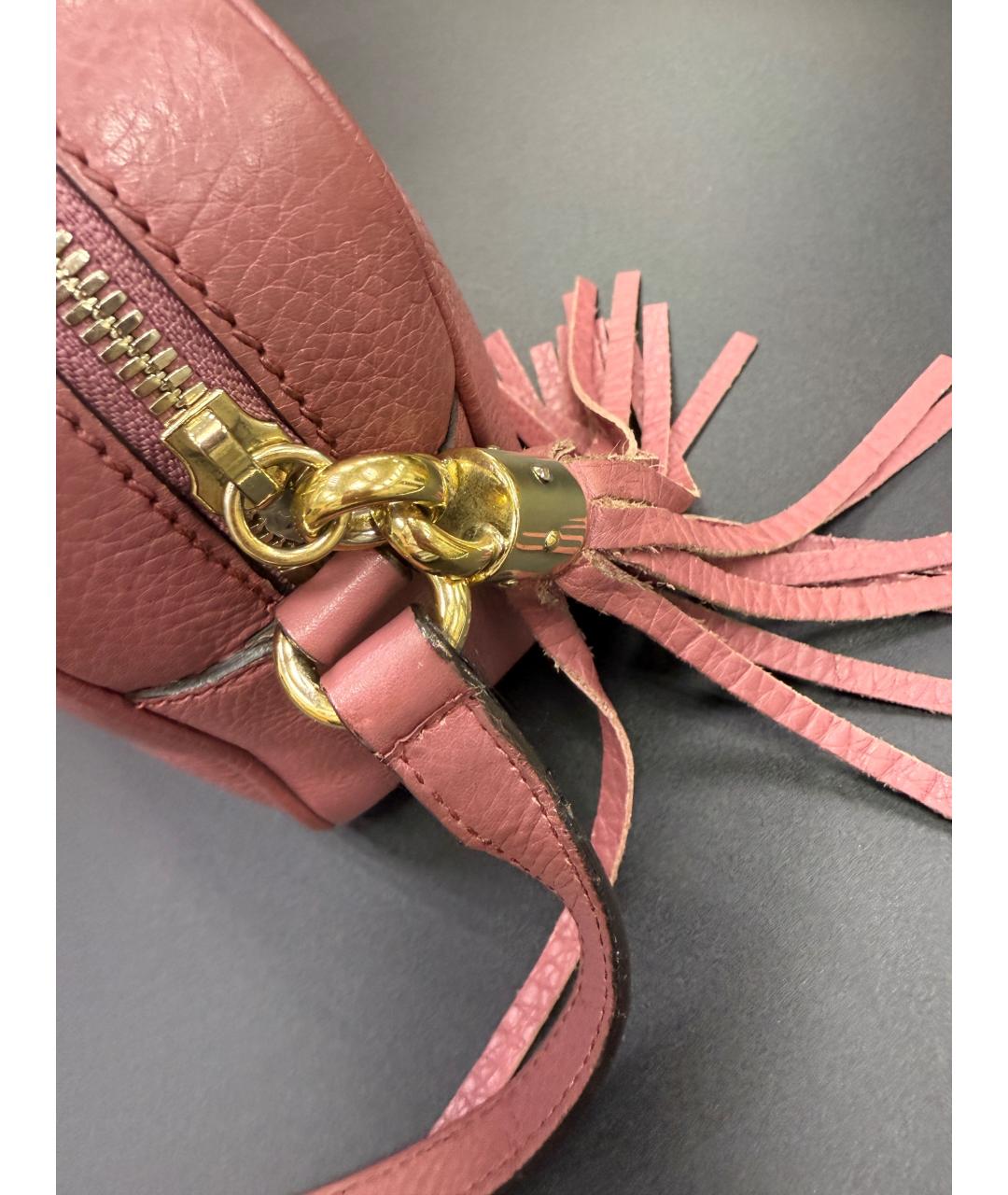 GUCCI Розовая кожаная сумка через плечо, фото 4