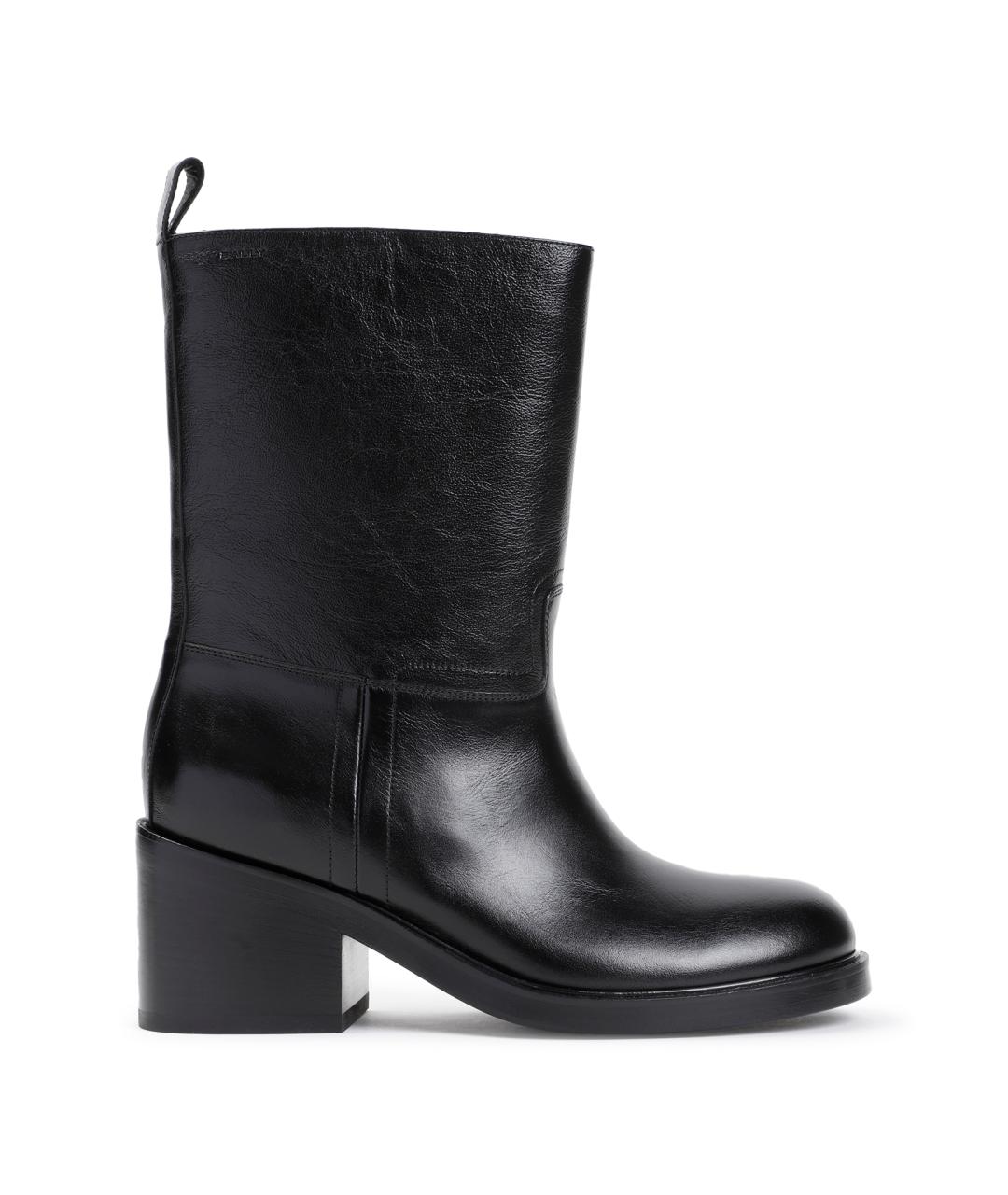 BALLY Черные кожаные сапоги, фото 1